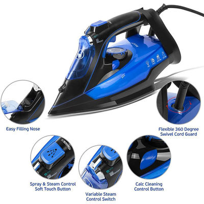 2400W Roupas Ferros de vapor com sola de cerâmica Turbo de vapor vertical
