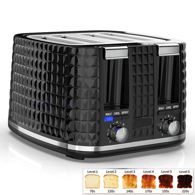 Anbolife XXL 4 fatias torradeira logotipo elétrico torradeira portátil pão comercial Torradeira de aço inoxidável com 7 configurações de sombra