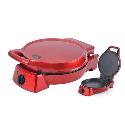 Máquina de fazer pizza elétrica de 12 polegadas não pegajosa para casa Pizza Pan Pie Calzone Cooker com controle de temperatura ajustável