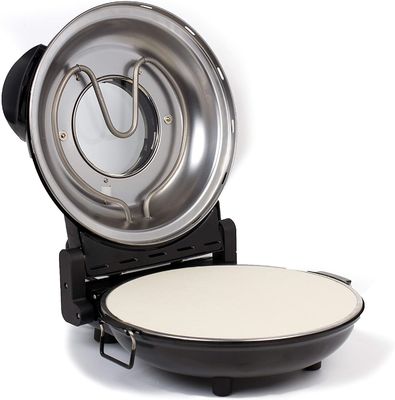 Pizza Maker Controle de temperatura ajustável com janela visível Pedra especial e panela de cozimento Forno de pizza crispy crispy
