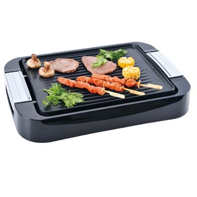 Anbo forno de pizza eléctrico redondo multifuncional revestimento cerâmico Grill de churrasco elétrico/grill elétrico/placa de churrasco com tampa