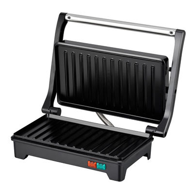 Grelha Elétrica de aço inoxidável Grill de sanduíche de pressão de panini com dispositivo inclinado