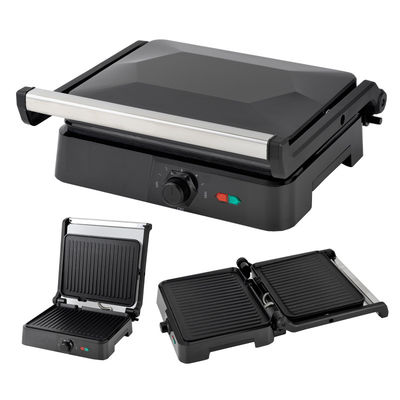 Grelha Elétrica de aço inoxidável Grill de sanduíche de pressão de panini com dispositivo inclinado