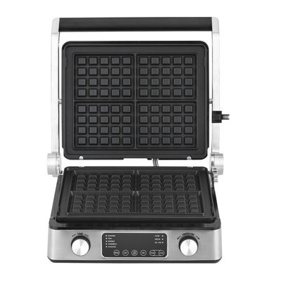 Grelha Elétrica de aço inoxidável Grill de sanduíche de pressão de panini com dispositivo inclinado