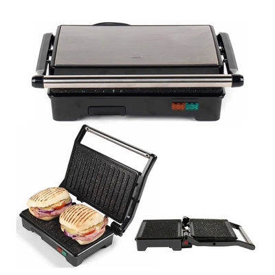 Panini Press Sandwich Maker Superfície não-aderente Quente duplo aço inoxidável Café da manhã Maker Grill de contato Queijo ovo Bife de bacon
