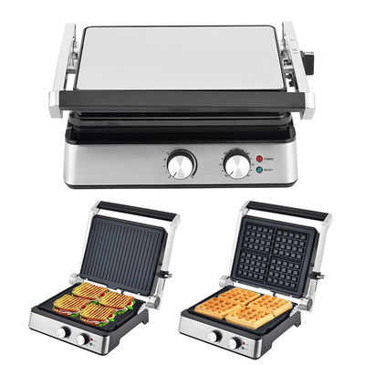 4 fatias Grill elétrico com placas desmontáveis fabricante de waffle Sandwich Panini Press Grill de contato 2200W placas intercambiáveis