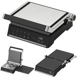 Prato removível Grill Grill Panini Grill Grill Grill sem fumaça Grill interior Grill LED touch screen Grill de contato digital