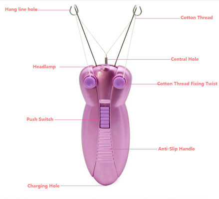 Lady Men Bee Electric Face Epilator Cordão de algodão Força solta Com Indicador Luz Remover de cabelo indolor