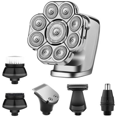 Barbeadores PRO para Homens 9D 6 em 1 Recarregável sem fio LED Display Razor Head