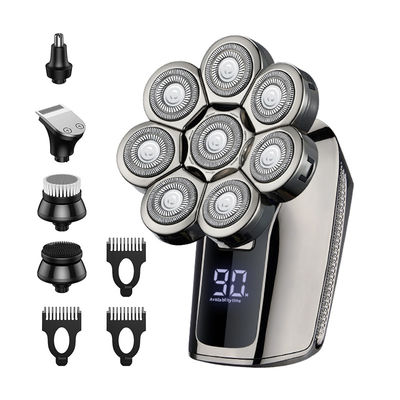 Barbeadores PRO para Homens 9D 6 em 1 Recarregável sem fio LED Display Razor Head