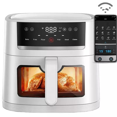 Tuya Wifi Elétrico 3.5L 4L 5.5L 6.5L 8L 9L Smart Glass Free Oil Deep Fryer