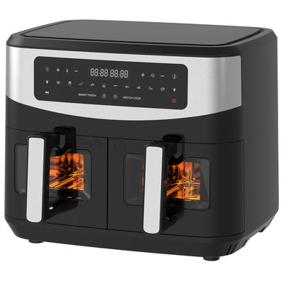 4.5L Fritadora de Ar Dupla Com 2 Cestas Veja Através da Janela de Vidro SYNC Cozinha Twin Drawer