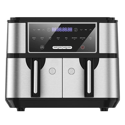 4.5L Fritadora de Ar Dupla Com 2 Cestas Veja Através da Janela de Vidro SYNC Cozinha Twin Drawer