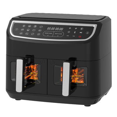 4.5L Fritadora de Ar Dupla Com 2 Cestas Veja Através da Janela de Vidro SYNC Cozinha Twin Drawer