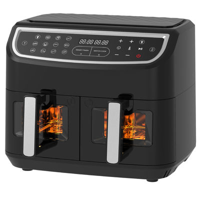 Fritadora de ar duplo 2400W 9L com janela transparente