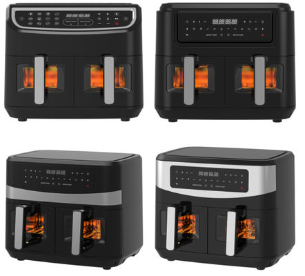 Fritadora de ar duplo 2400W 9L com janela transparente