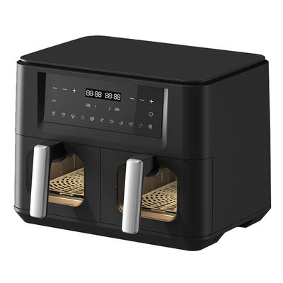 9L 2000W Smart Air Fryer Digital Double Basket Com Janela Visível