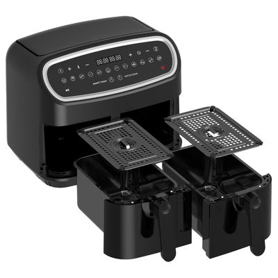 9L 2000W Smart Air Fryer Digital Double Basket Com Janela Visível