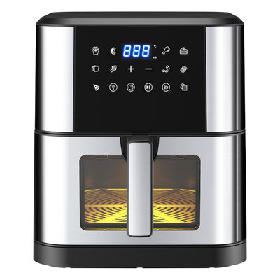 7L com Janela Fritadora de Ar de Aço Inoxidável Forno Led Tela Táctil Para 12 Presets Limpo Fácil 1800w Casa
