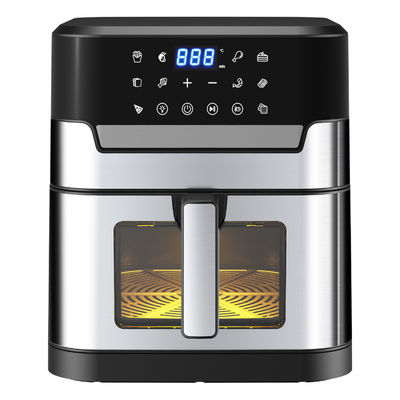 7L com Janela Fritadora de Ar de Aço Inoxidável Forno Led Tela Táctil Para 12 Presets Limpo Fácil 1800w Casa
