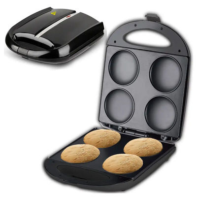 4 Pancake Egg Core Customized Waffle Maker Round Para Casa Individual Crianças Bolo de assar