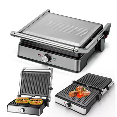 Grill elétrico desmontável para churrasco Panini comercial 2 em 1