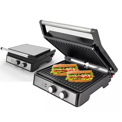 Grill elétrico desmontável para churrasco Panini comercial 2 em 1