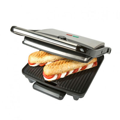 Grelha de Pressão Elétrica de 2 fatias Mini Panini Automático Com Superfície Ultra Não Adesiva