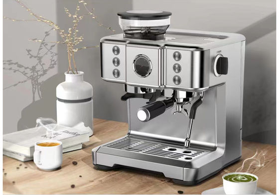 Máquina de expresso italiano de 20 bar Casca de aço inoxidável escovado