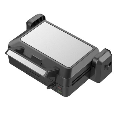 Grelha de contato desmontável de 1200W 3 placas 105 180 graus temperatura aberta ajustar botão elétrico PTFE antiaderente para churrasco doméstico