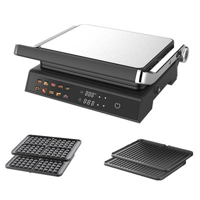2000W Grill de Contato Elétrico Digital Display Regulador de Temperatura Control Knob Timer Aberto 105 180 graus Com PTFE