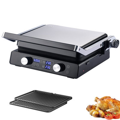 2000W Display Digital Electric Cooktop Cool Touch Safe Handle com bandeja de gotejamento para coleta de óleo Grills &amp; Griddles elétricos