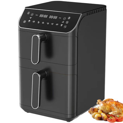 Dual Stack 12 Color Presets 6+6l Electric Digital Air Fryer Sync Função de cozinha dupla com opção de tipo de forno de janela visível