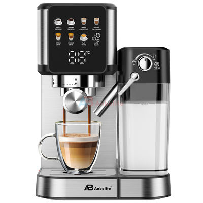 Anbo Big Touch Screen Control Máquina de café Cappuccino Espresso Multifuncional com moedor