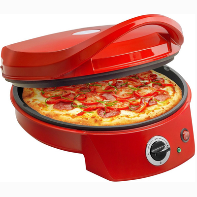 Máquina de fazer pizza elétrica de 1400W com placa de alumínio antiaderente