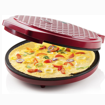Máquina de fazer pizza elétrica de 1400W com placa de alumínio antiaderente