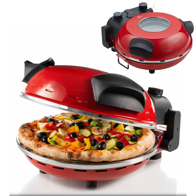 Máquina de fazer pizza elétrica de 1400W com placa de alumínio antiaderente