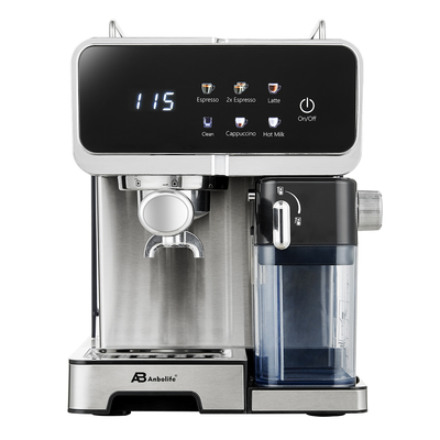Anbo Digital Professional Expresso Coffee Machine Multifunctional Latte Flat White Cappuccino Cafetera De Expreso with Milk tank