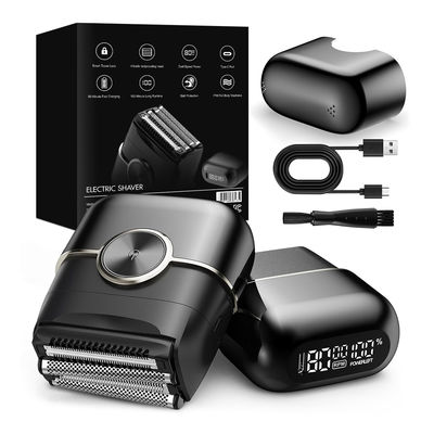 Mini barbeador elétrico portátil para homens com sistema de flutuação magnética de 4 lâminas e 100 minutos de tempo de trabalho Alimentado por bateria de 300mAh