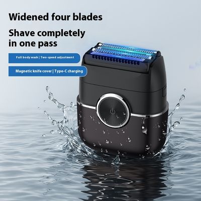 Mini barbeador elétrico portátil para homens com sistema de flutuação magnética de 4 lâminas e 100 minutos de tempo de trabalho Alimentado por bateria de 300mAh