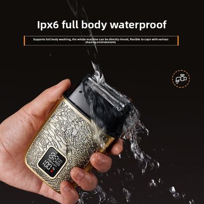 Barbeador elétrico profissional para homens com bateria de 500mAh, lâminas de aço inoxidável e lavagem completa do corpo