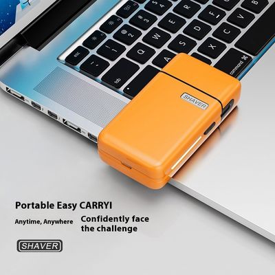 Mini aparelho de barbear elétrico portátil com tempo de carga de 1,5 horas Peças de reposição gratuitas e caixa de plástico para homens