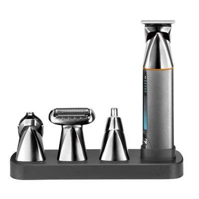 Máquina de Cortar Cabelo Elétrica Multifuncional 5 em 1 com Bateria de 1200mAh e 1 Ano de Garantia para Carregamento Rápido e Aparador de Cabelo Lavável para Todo o Corpo