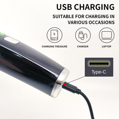 Cortador automático de cabelo de vácuo e baixo ruído com lâmina móvel de cerâmica preta para uso profissional e doméstico