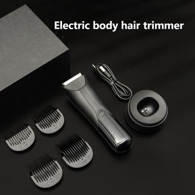 Aparador de pelos corporal masculino sem fio com bateria de 600 mAh, autonomia de 61 a 90 minutos e motor de 6500 rpm para depilação suave