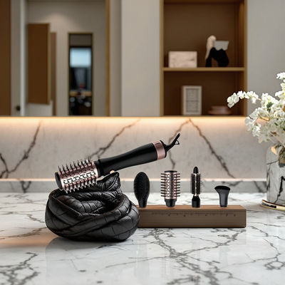 Escova secadora de cabelo com potência de 1200W, 3 níveis de temperatura e voltagem de 220~240V para fácil modelagem do cabelo