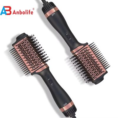 2-em-1 Titânio Hair Brush Styler com 1200W de Potência 3 níveis de temperatura e 2 configurações de velocidade para estilo de cabelo fácil
