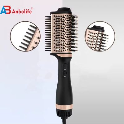 2-em-1 Titânio Hair Brush Styler com 1200W de Potência 3 níveis de temperatura e 2 configurações de velocidade para estilo de cabelo fácil