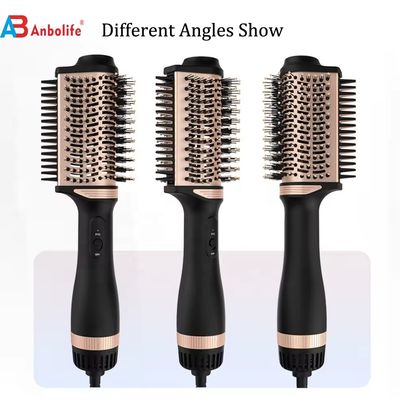 2-em-1 Titânio Hair Brush Styler com 1200W de Potência 3 níveis de temperatura e 2 configurações de velocidade para estilo de cabelo fácil
