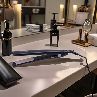 PTC aquecimento de cabelo endireitador e enrolador com placas de revestimento de cerâmica e turmalina e 360 ° giratório cabo de alimentação